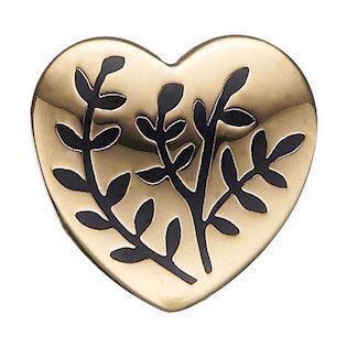 Christina Collect Gold-plated Fern Heart with black fine branches, model 623-G114